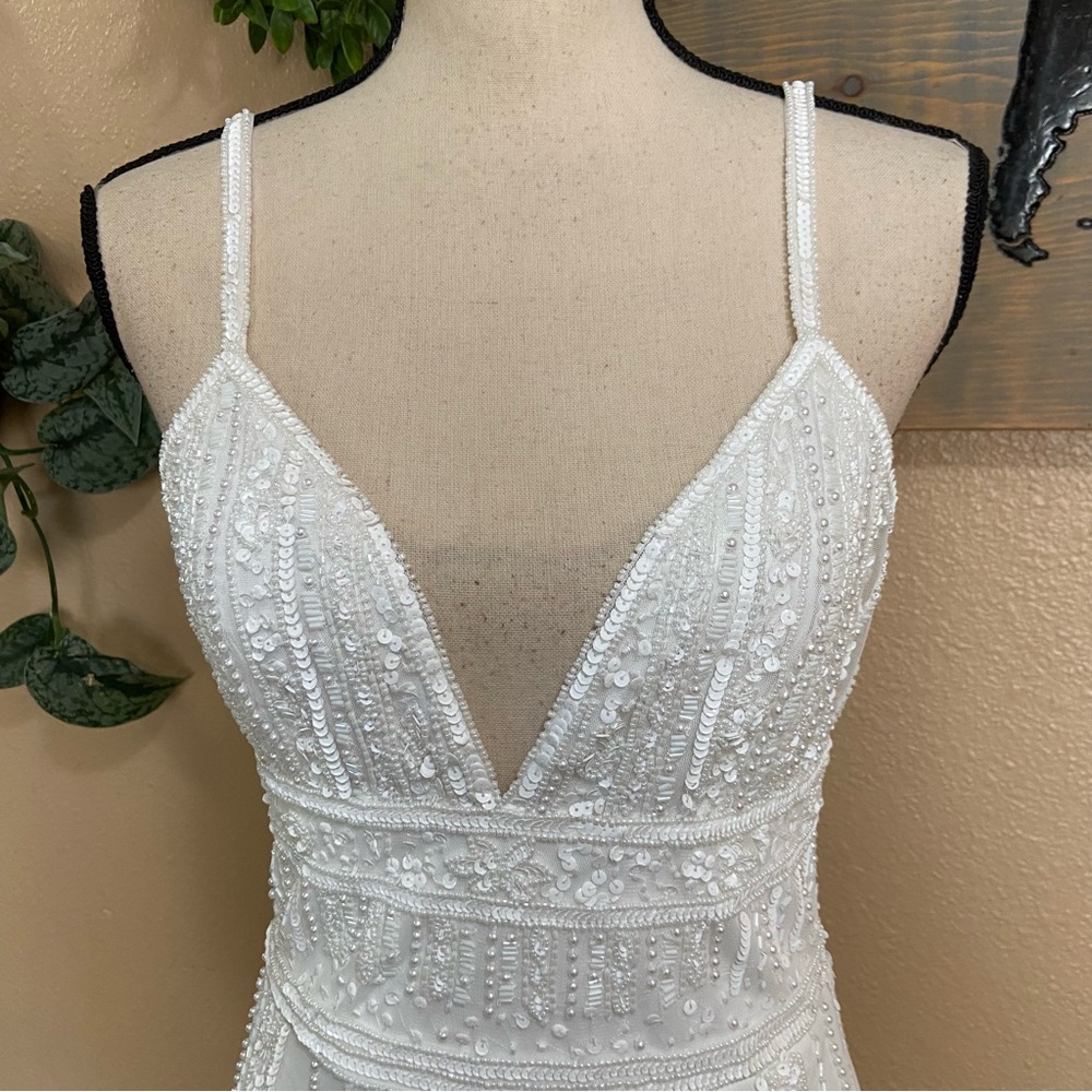 NWOT Lulus Stunning Vow White Beaded Sequin Maxi Dress - Picture 7 of 14